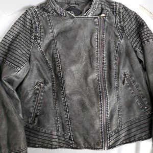Joujou sz 1X vegan leather bomber/moto jacket NWT